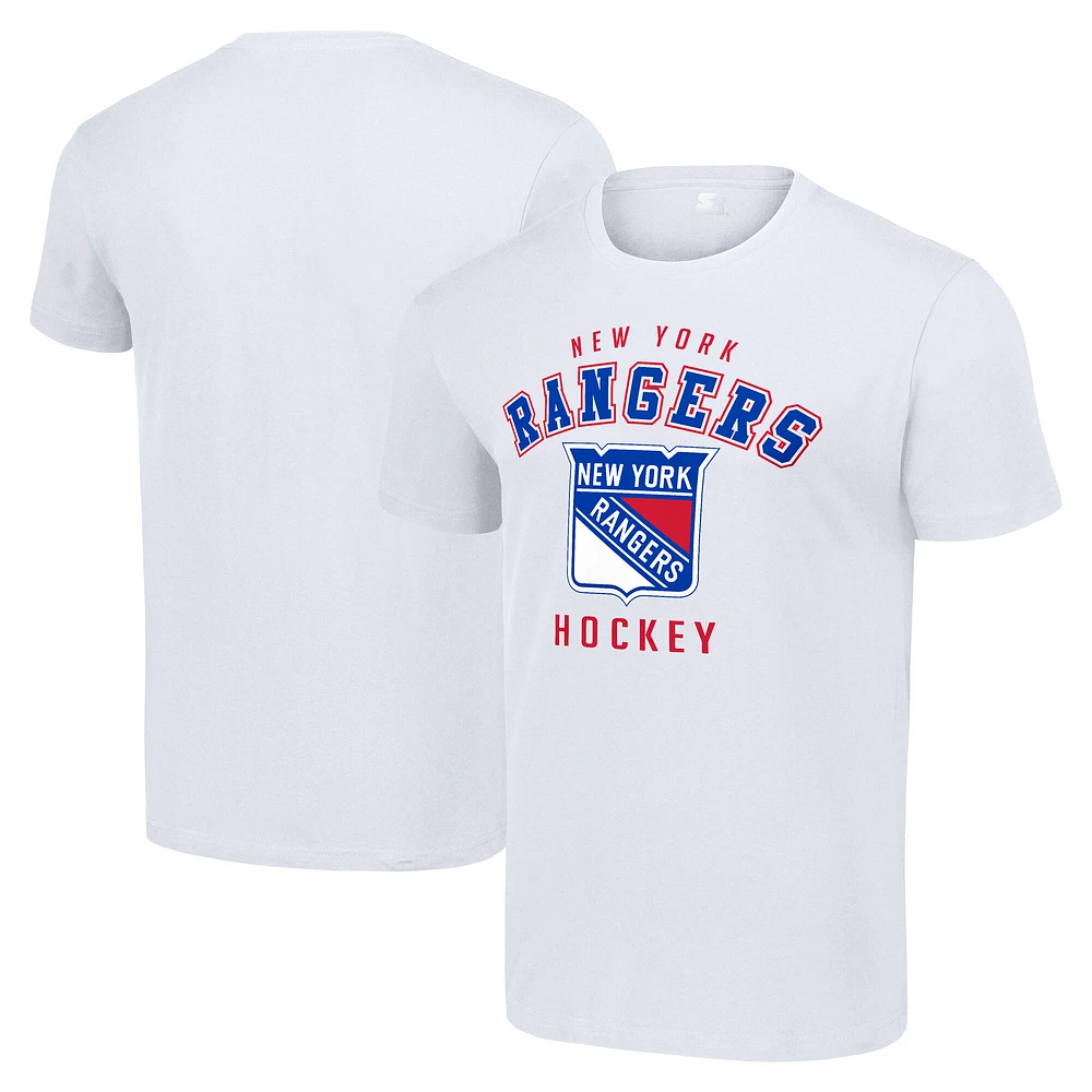 Men's Starter White New York Rangers Logo T-Shirt