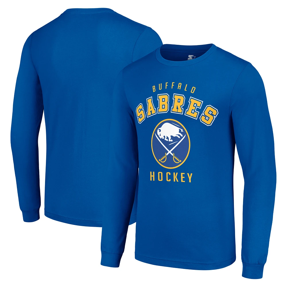 Men's Starter Royal Buffalo Sabres Logo Long Sleeve T-Shirt