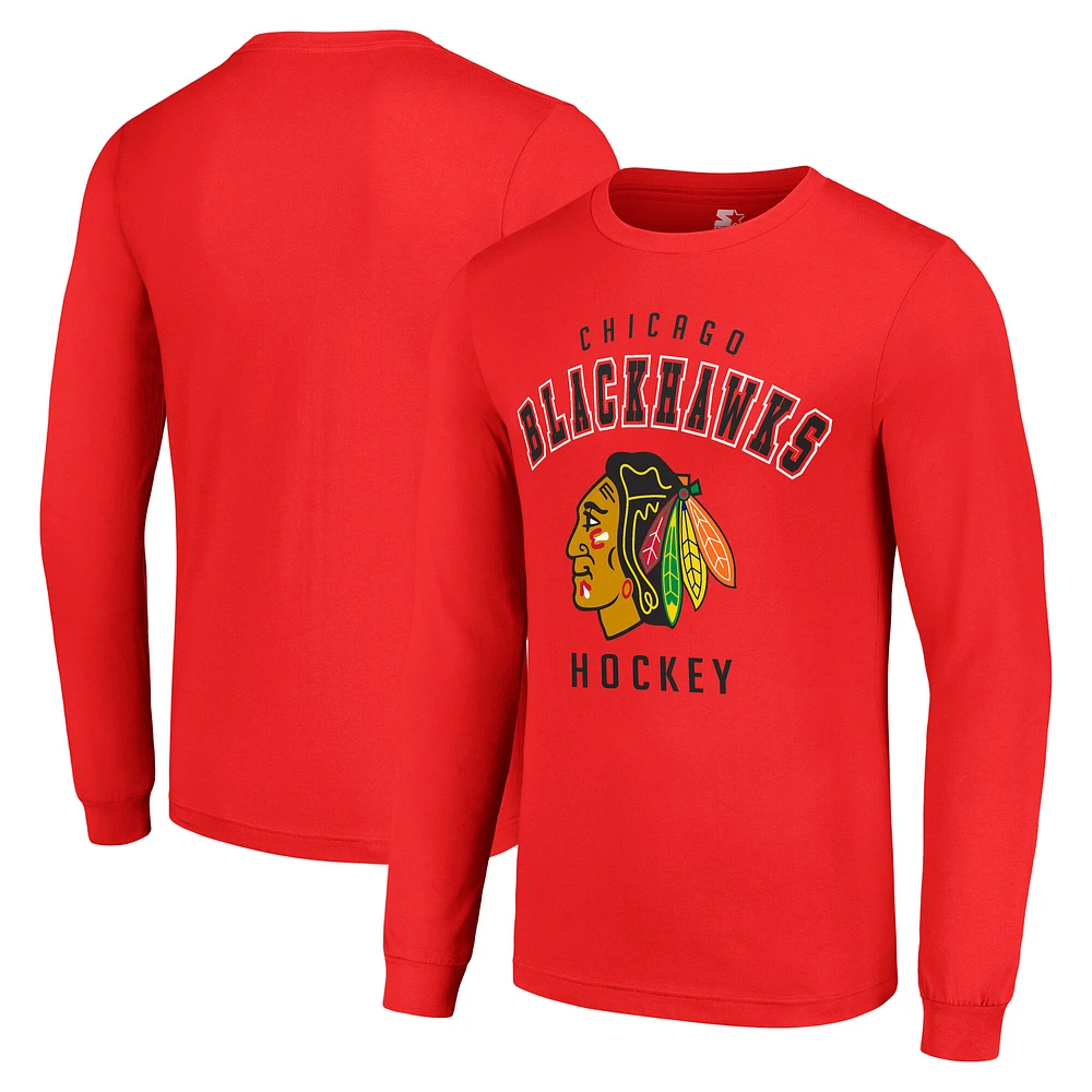 Men's Starter Chicago Blackhawks Logo Long Sleeve T-Shirt
