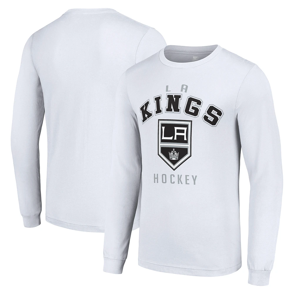 Men's Starter White Los Angeles Kings Logo Long Sleeve T-Shirt