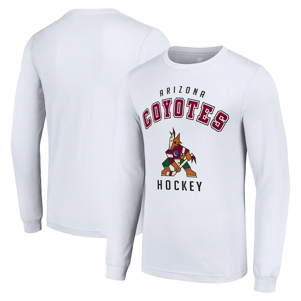 Men's Starter White Arizona Coyotes Logo Long Sleeve T-Shirt