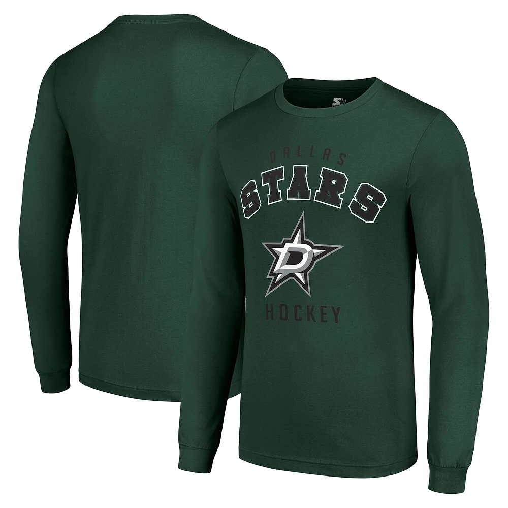 Men's Starter Military Green Dallas Stars Logo Long Sleeve T-Shirt
