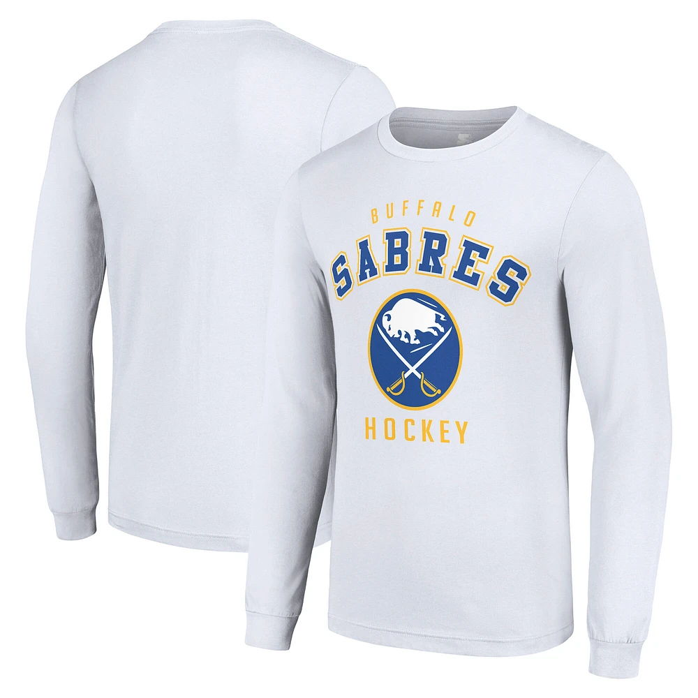 Men's Starter White Buffalo Sabres Logo Long Sleeve T-Shirt