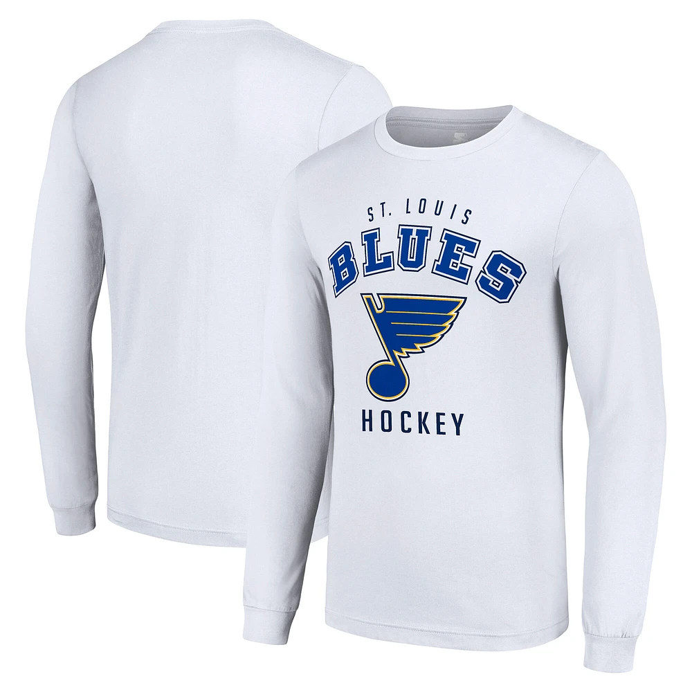 Men's Starter White St. Louis Blues Logo Long Sleeve T-Shirt