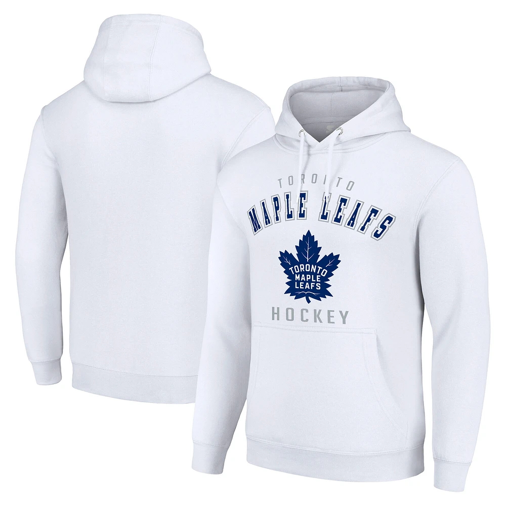 Men's Starter White Toronto Maple Leafs Logo Pullover Hoodie