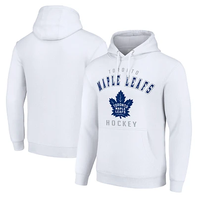 Men's Starter White Toronto Maple Leafs Logo Pullover Hoodie