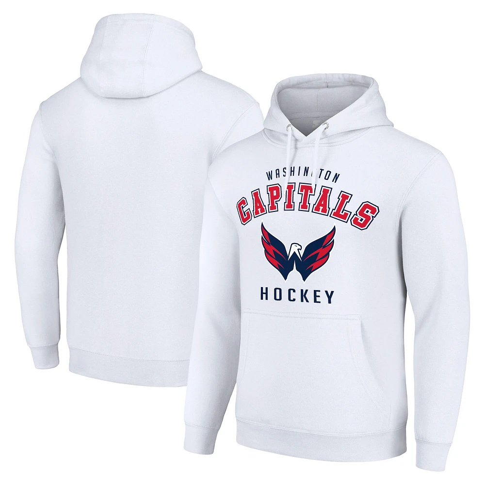 Men's Starter White Washington Capitals Logo Pullover Hoodie