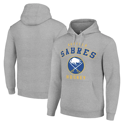 Men's Starter Heather Gray Buffalo Sabres Logo Pullover Hoodie