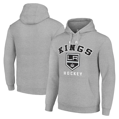 Men's Starter Heather Gray Los Angeles Kings Logo Pullover Hoodie