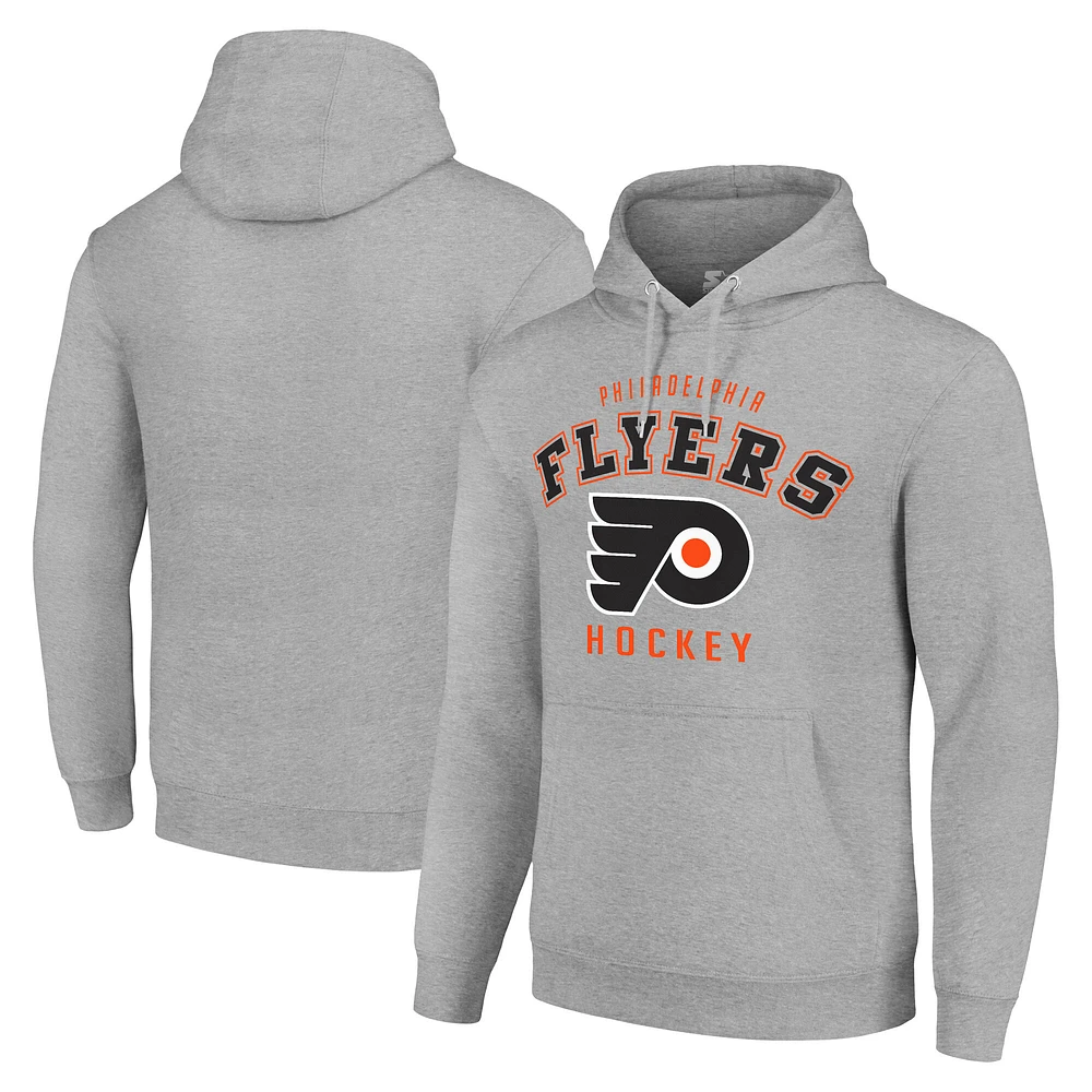 Men's Starter Heather Gray Philadelphia Flyers Logo Pullover Hoodie