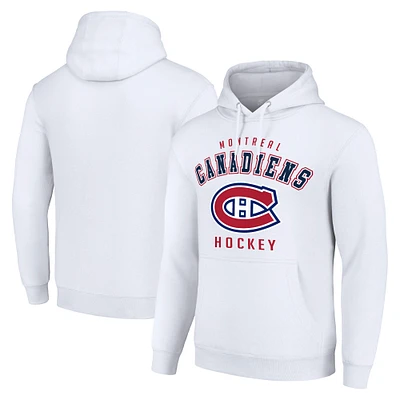 Men's Starter White Montreal Canadiens Logo Pullover Hoodie