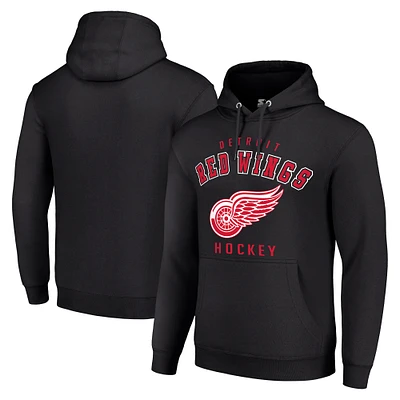 Men's Starter Black Detroit Red Wings Logo Pullover Hoodie