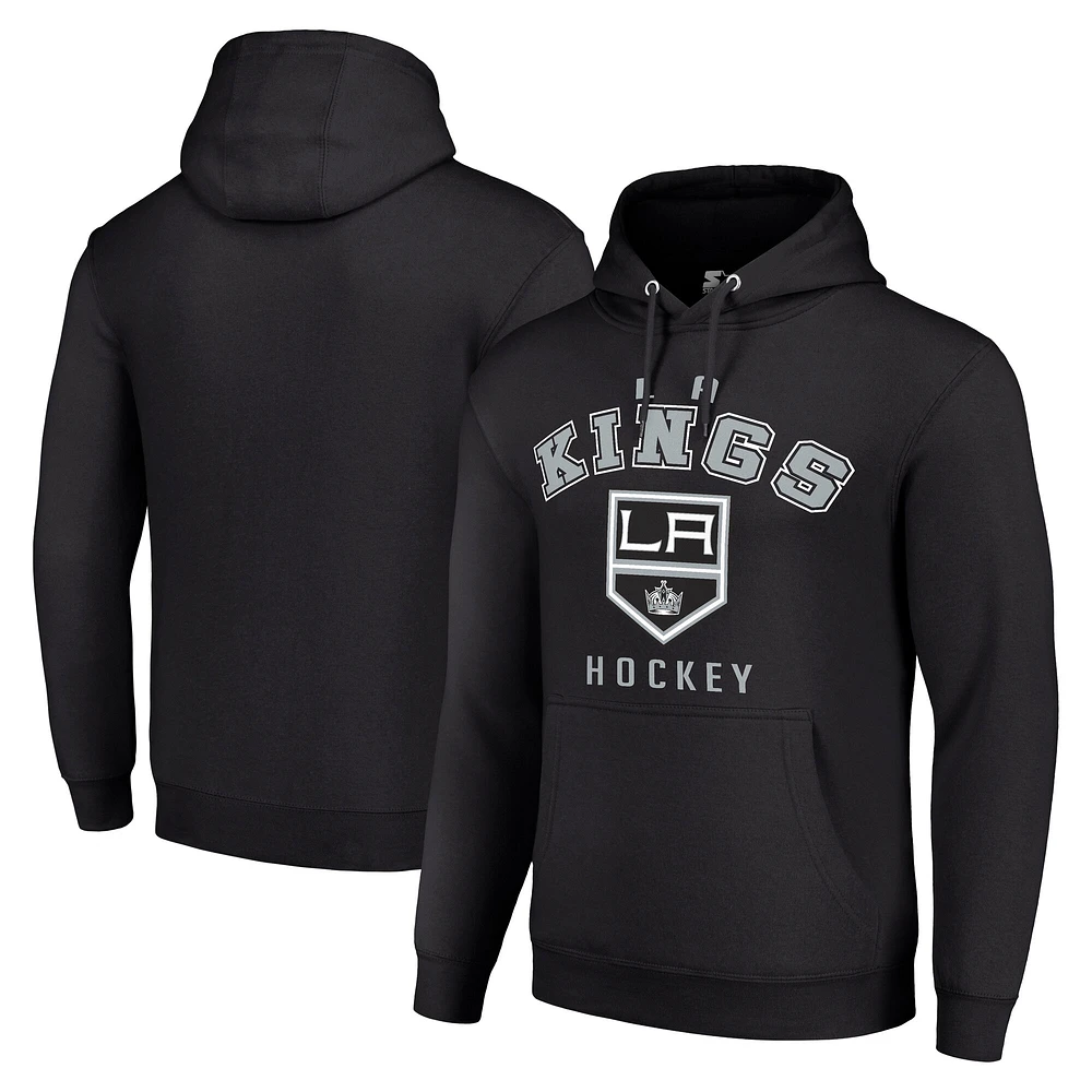 Men's Starter Black Los Angeles Kings Logo Pullover Hoodie