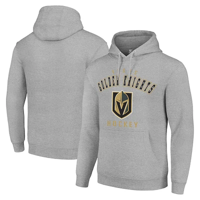 Men's Starter Heather Gray Vegas Golden Knights Logo Pullover Hoodie