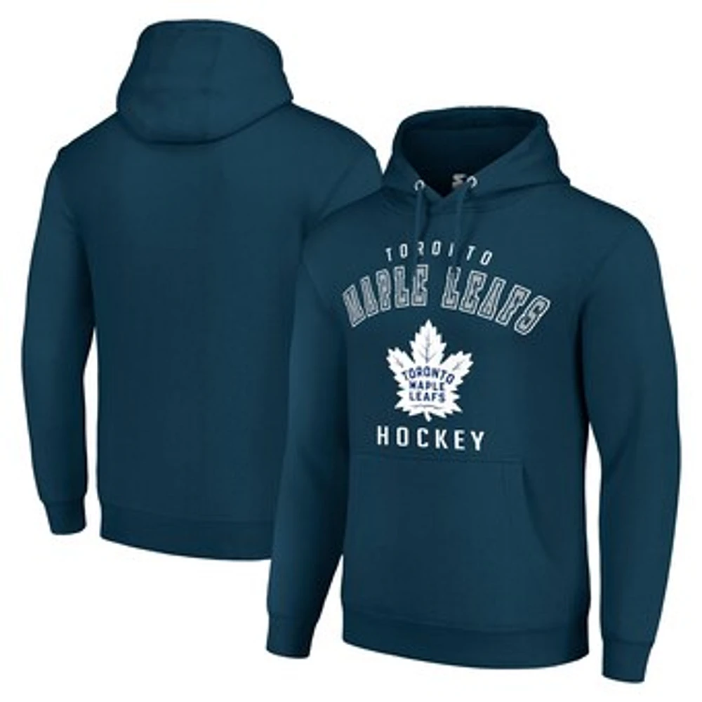 Men's Starter Navy Toronto Maple Leafs Logo Pullover Hoodie