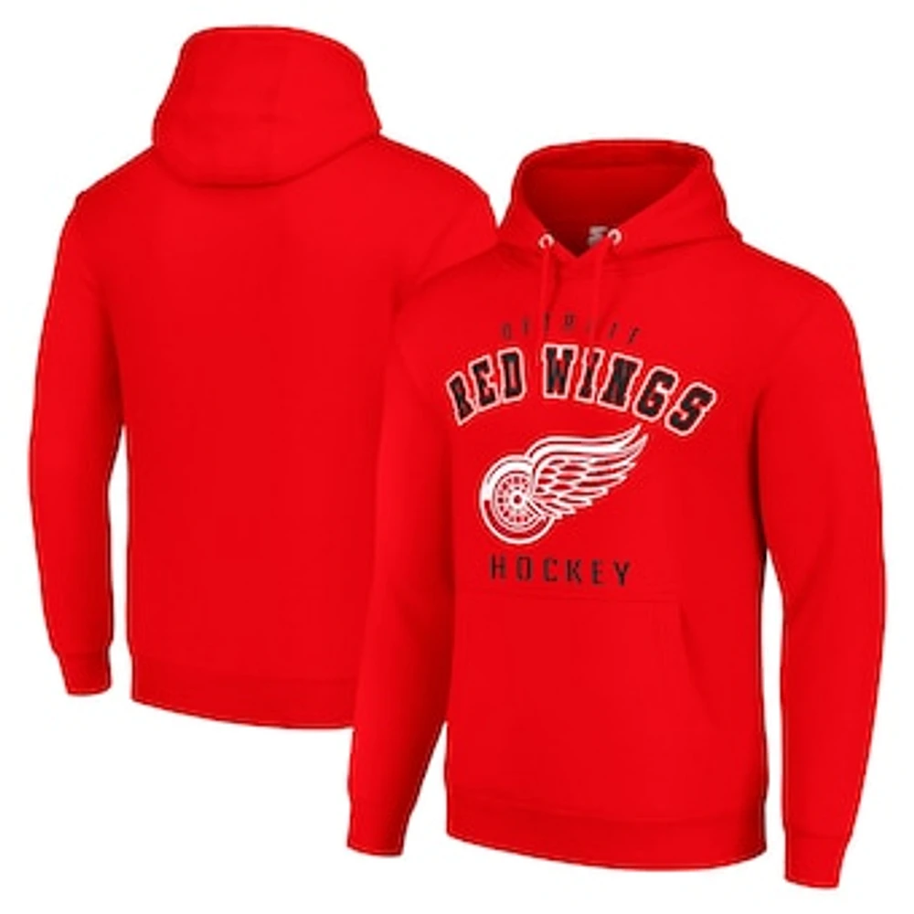 Men's Starter Red Detroit Wings Logo Pullover Hoodie