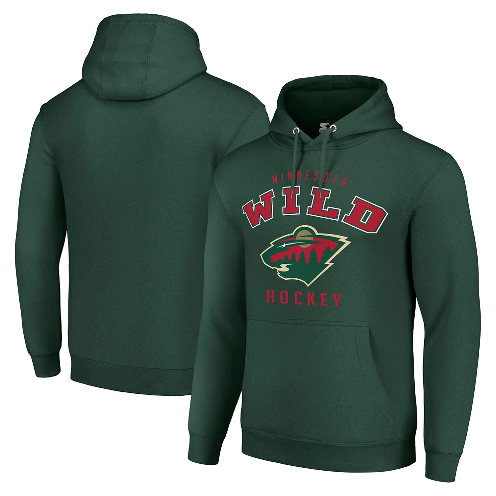 Men's Starter Minnesota Wild Logo Pullover Hoodie