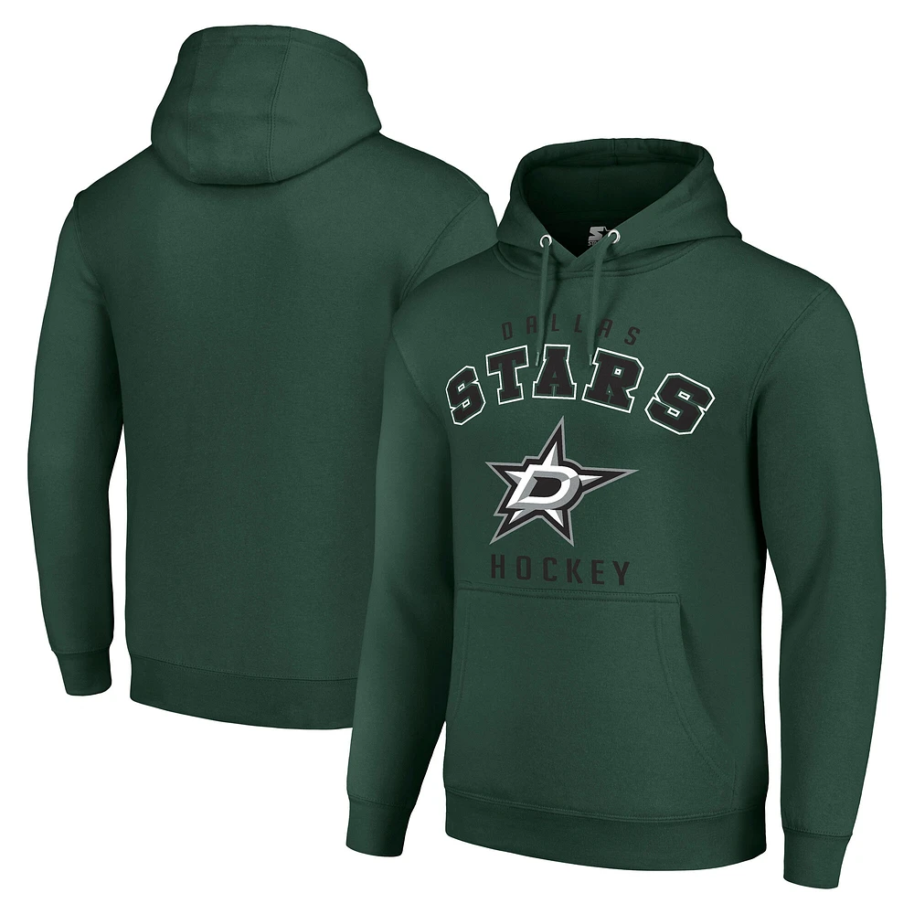 Men's Starter Green Dallas Stars Logo Pullover Hoodie