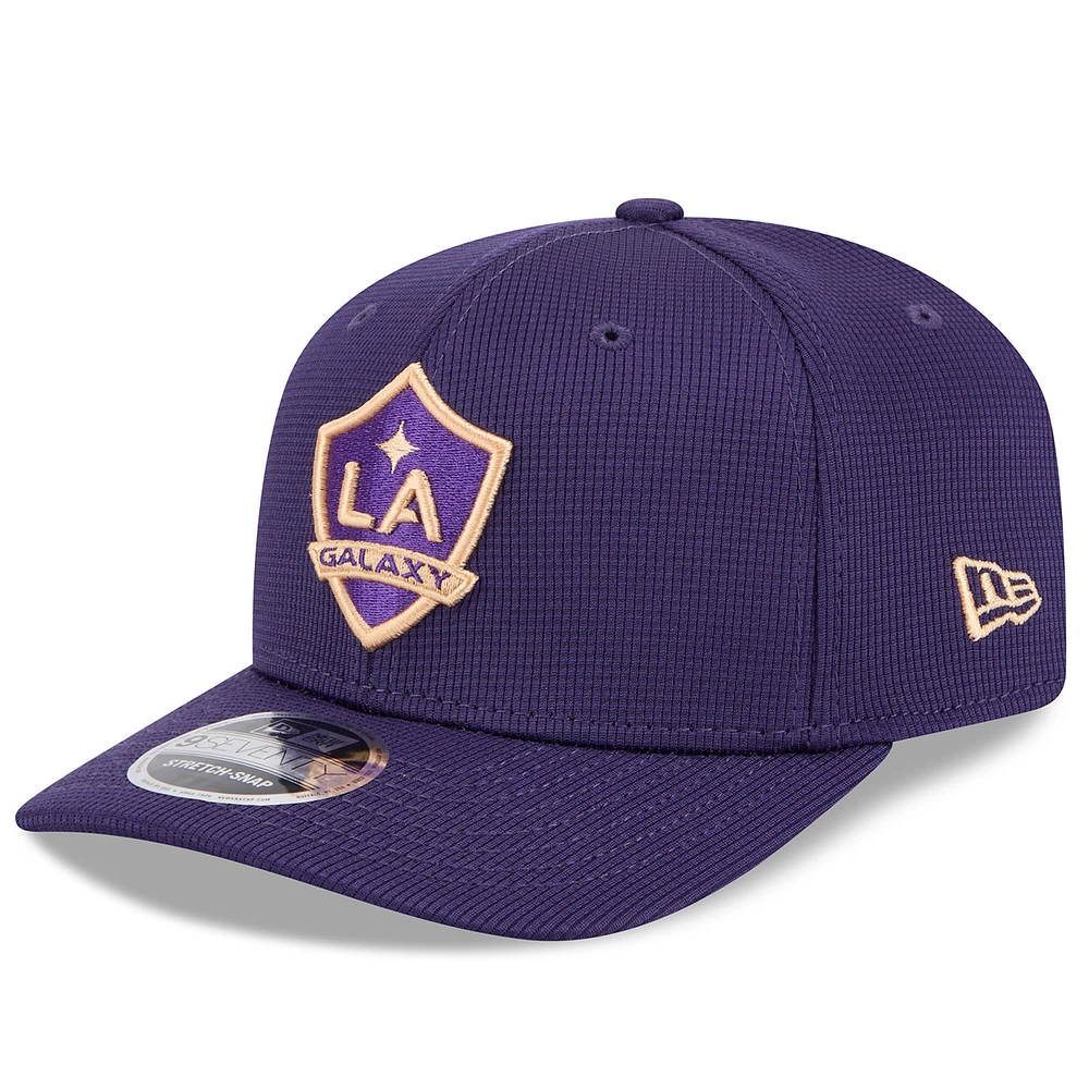 Men's New Era Purple LA Galaxy 2025 Jersey Hook 9SEVENTY Stretch-Snap Hat