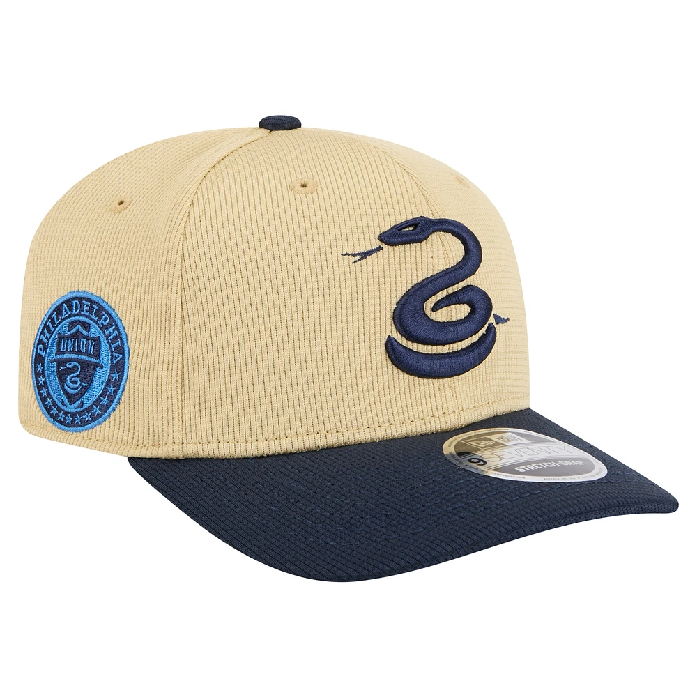 Men's New Era Khaki/Navy Philadelphia Union 2025 Jersey Hook 9SEVENTY Stretch-Snap Hat