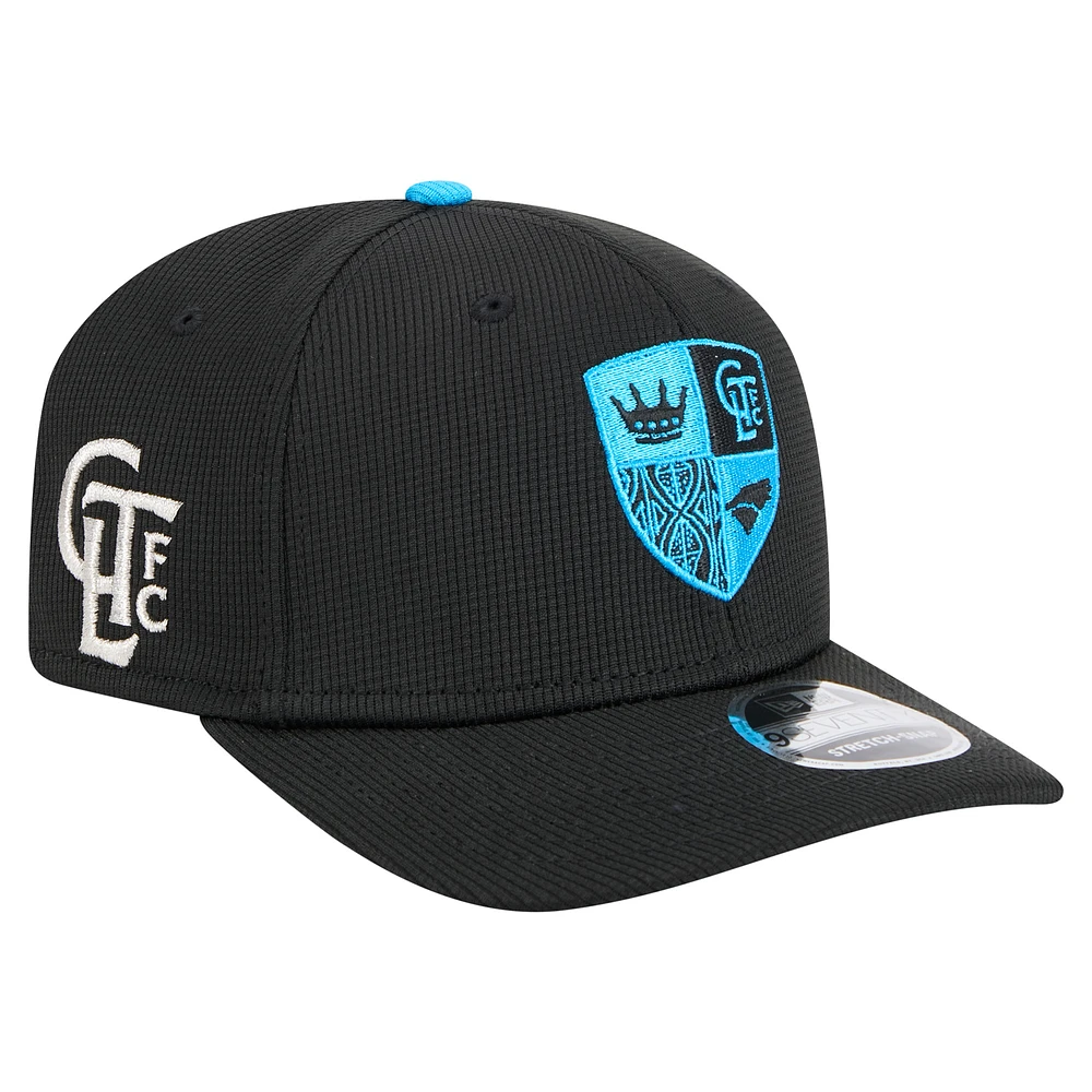 Men's New Era Black Charlotte FC 2025 Jersey Hook 9SEVENTY Stretch-Snap Hat
