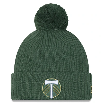 Men's New Era Green Portland Timbers 2025 Jersey Hook Cuff Knit Hat with Pom