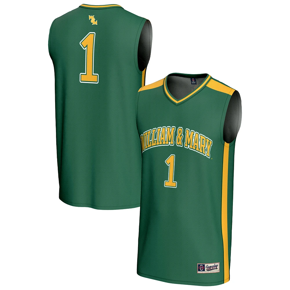 Unisex GameDay Greats #1 Green William & Mary Tribe Lightweight Collegiate Basketball Fashion Jersey