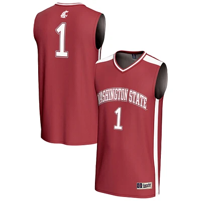 Youth GameDay Greats #1 Crimson Washington State Cougars Lightweight Collegiate Basketball Fashion Jersey