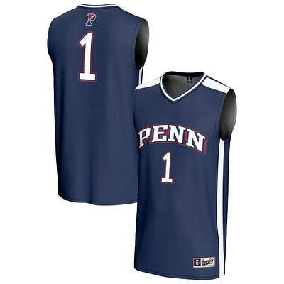 Youth GameDay Greats #1 Navy Pennsylvania Quakers Lightweight Collegiate Basketball Fashion Jersey