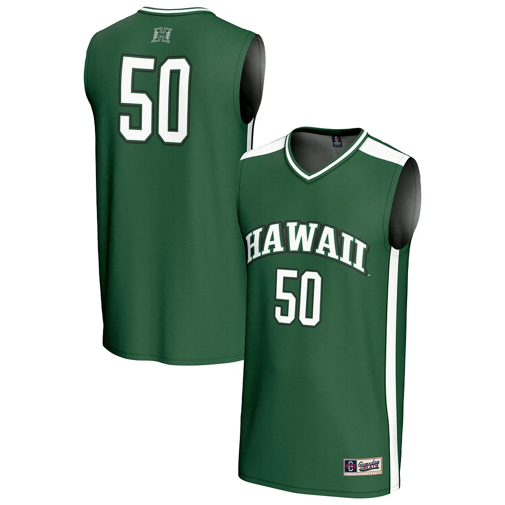 Youth GameDay Greats #50 Green Hawaii Rainbow Warriors Lightweight Collegiate Basketball Fashion Jersey