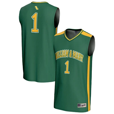 Youth GameDay Greats #1 Green William & Mary Tribe Lightweight Collegiate Basketball Fashion Jersey