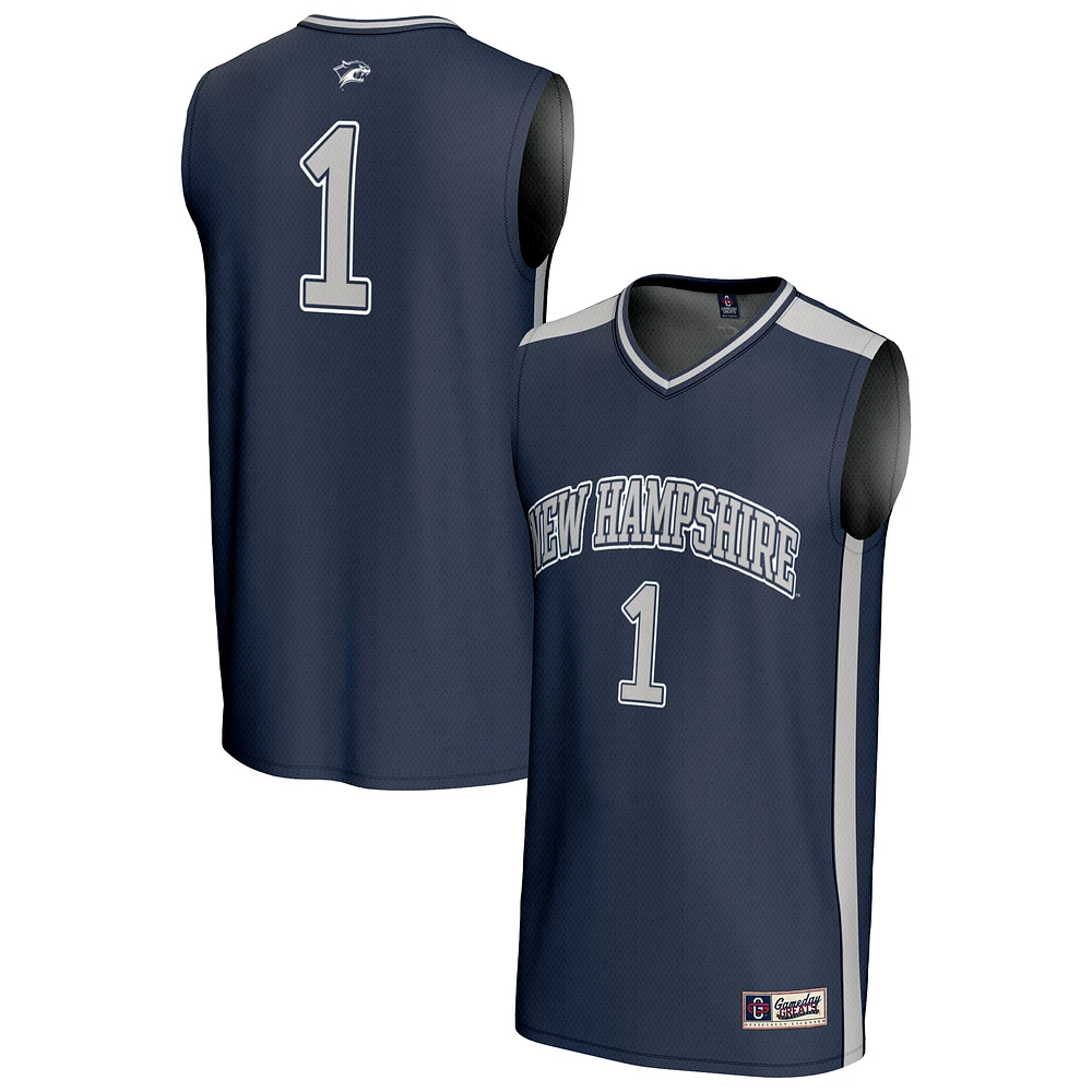 Youth GameDay Greats #1 Navy New Hampshire Wildcats Lightweight Collegiate Basketball Fashion Jersey