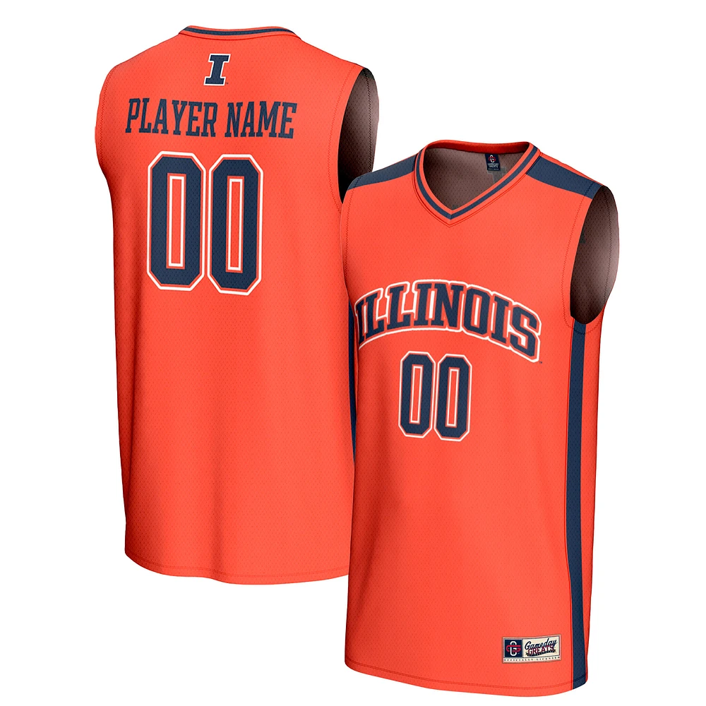 Unisex GameDay Greats Orange Illinois Fighting Illini NIL Pick-A-Player Lightweight Men's Basketball Fashion Jersey