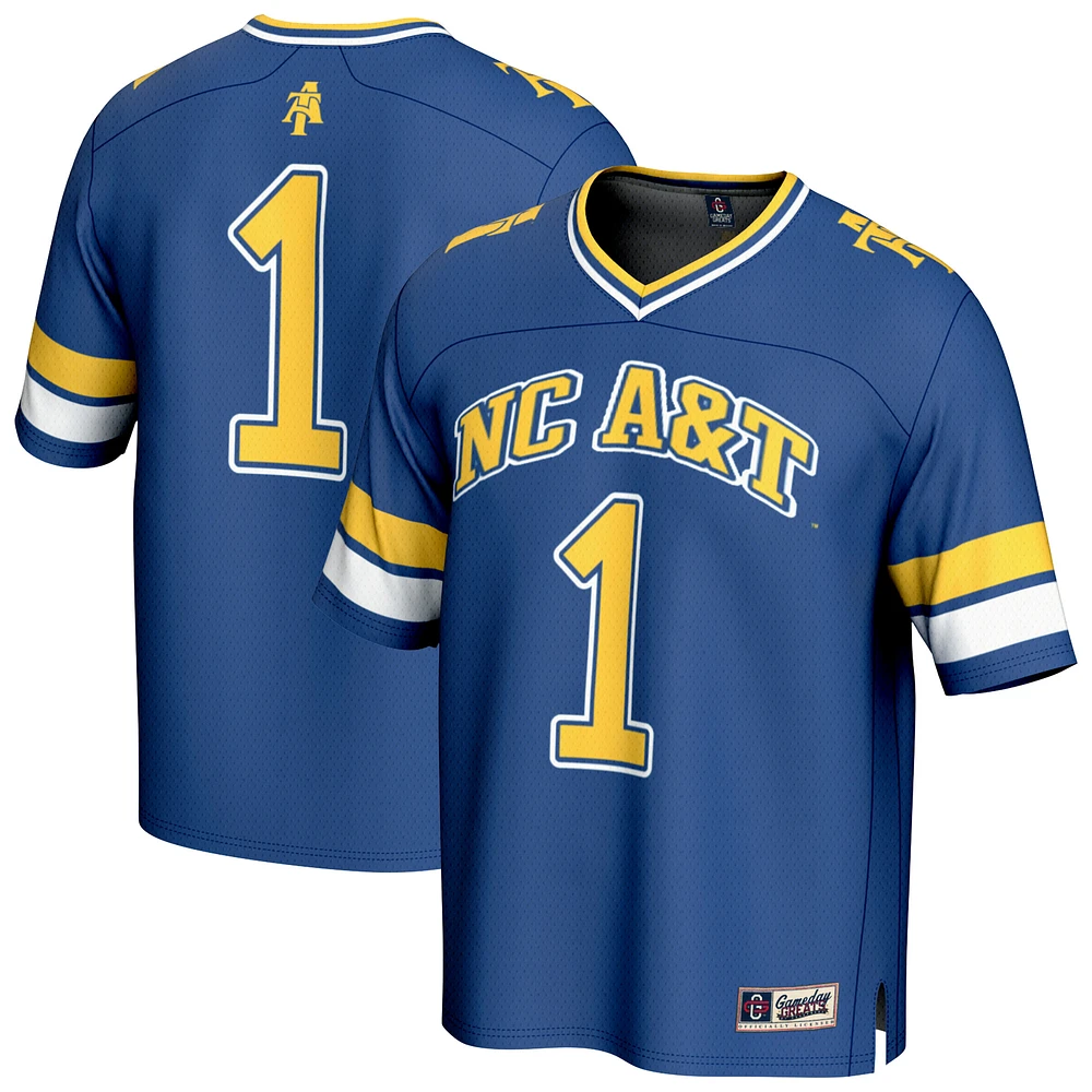 GameDay Greats #1 Navy North Carolina A&T Aggies Lightweight Collegiate Football Fashion Jersey