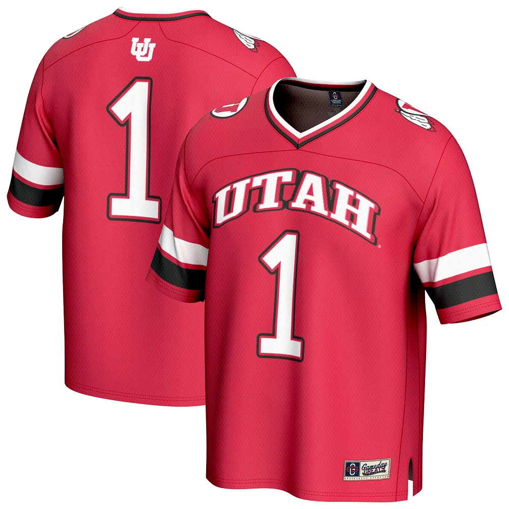 GameDay Greats #1 Red Utah Utes Lightweight Collegiate Football Fashion Jersey