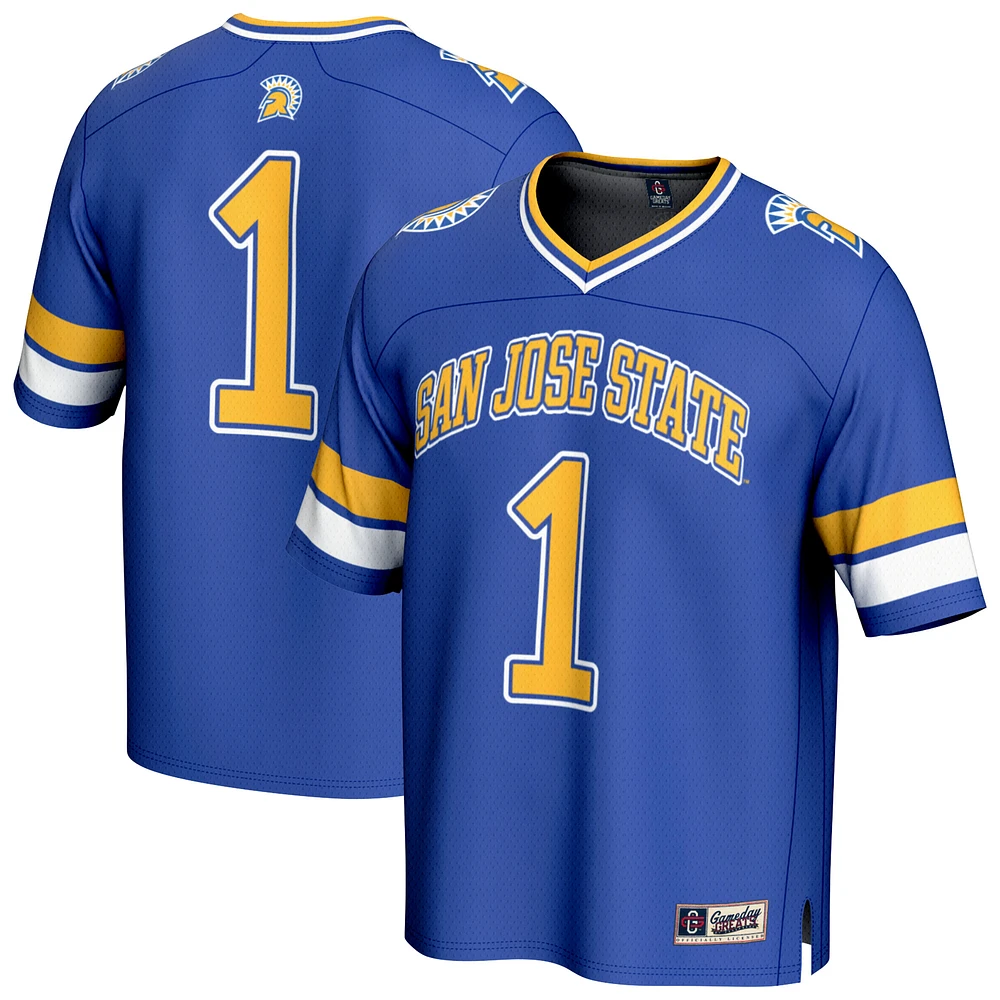 GameDay Greats #1 Royal San Jose State Spartans Lightweight Collegiate Football Fashion Jersey