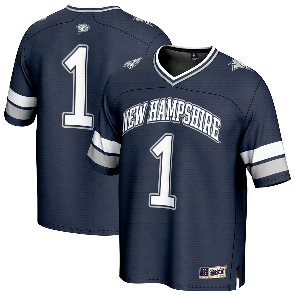 GameDay Greats #1 Navy New Hampshire Wildcats Lightweight Collegiate Football Fashion Jersey