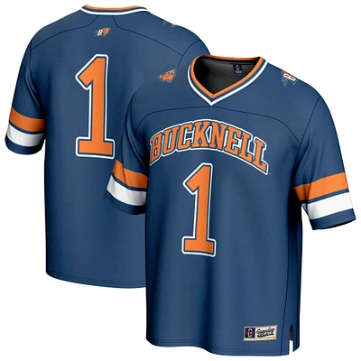 GameDay Greats #1 Blue Bucknell Bison Lightweight Collegiate Football Fashion Jersey