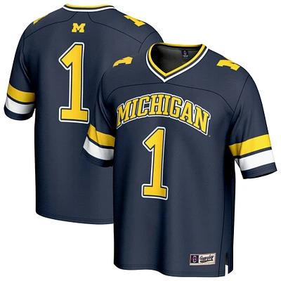 GameDay Greats #1 Navy Michigan Wolverines Lightweight Collegiate Football Fashion Jersey