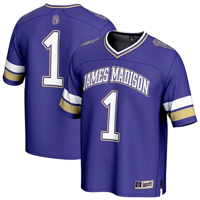 GameDay Greats #1 Purple James Madison Dukes Lightweight Collegiate Football Fashion Jersey