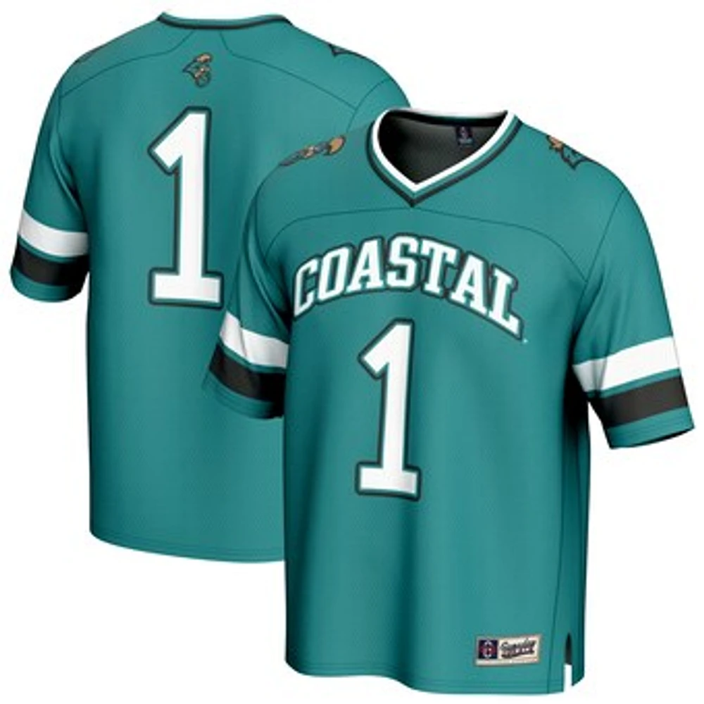 Youth GameDay Greats #1 Teal Coastal Carolina Chanticleers Lightweight Collegiate Football Fashion Jersey