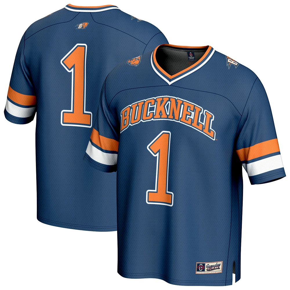 Youth GameDay Greats #1 Blue Bucknell Bison Lightweight Collegiate Football Fashion Jersey