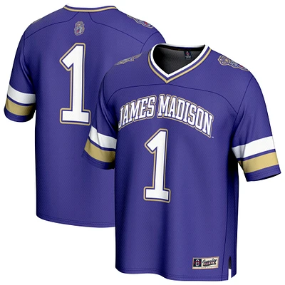 Youth GameDay Greats #1 Purple James Madison Dukes Lightweight Collegiate Football Fashion Jersey