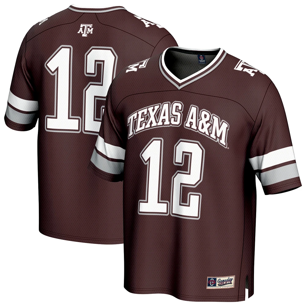 Youth GameDay Greats #12 Maroon Texas A&M Aggies Lightweight Collegiate Football Fashion Jersey