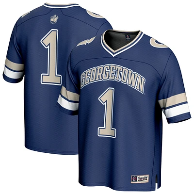 Youth GameDay Greats #1 Navy Georgetown Hoyas Lightweight Collegiate Football Fashion Jersey