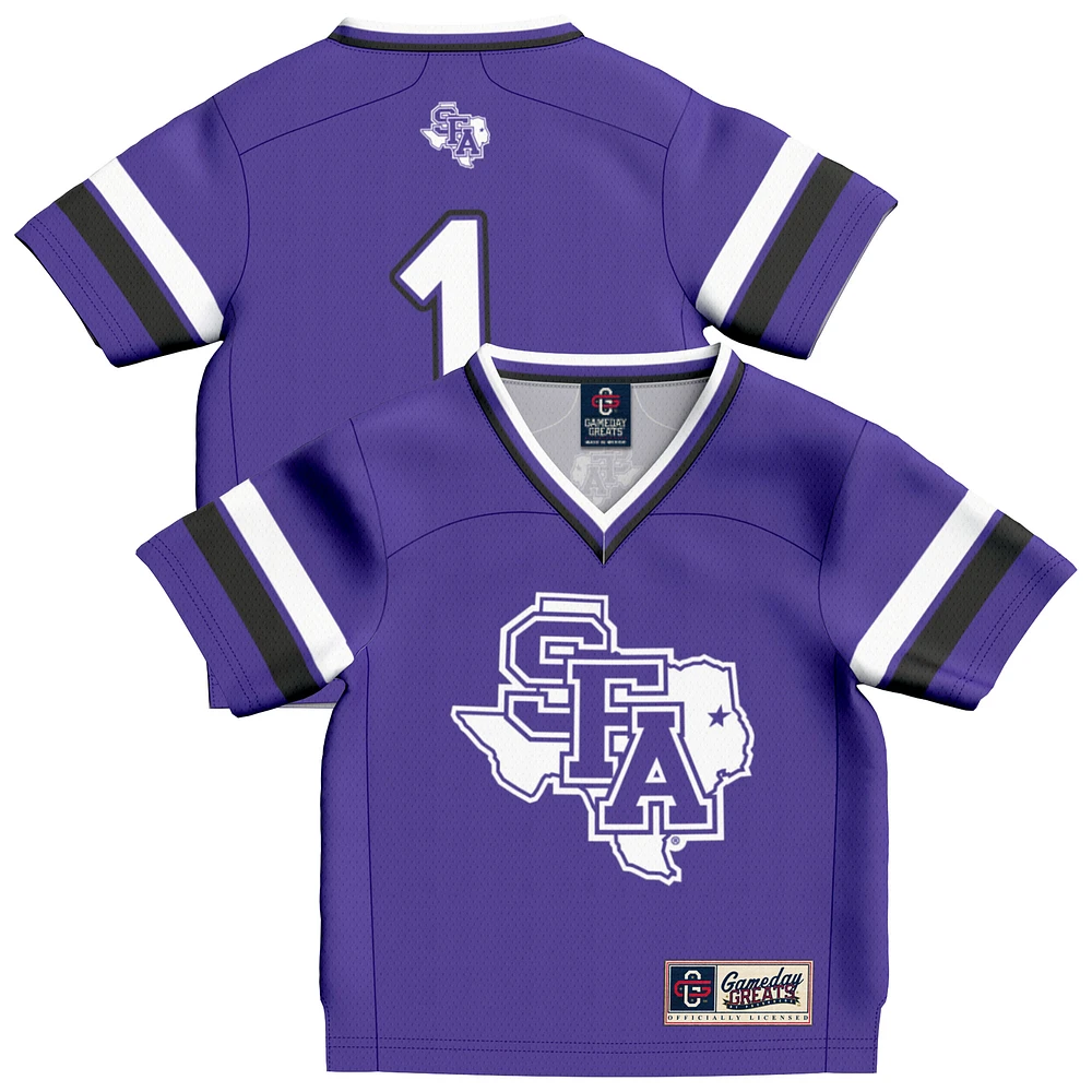 Toddler GameDay Greats #1 Purple Stephen F Austin Lumberjacks Lightweight Collegiate Football Fashion Jersey