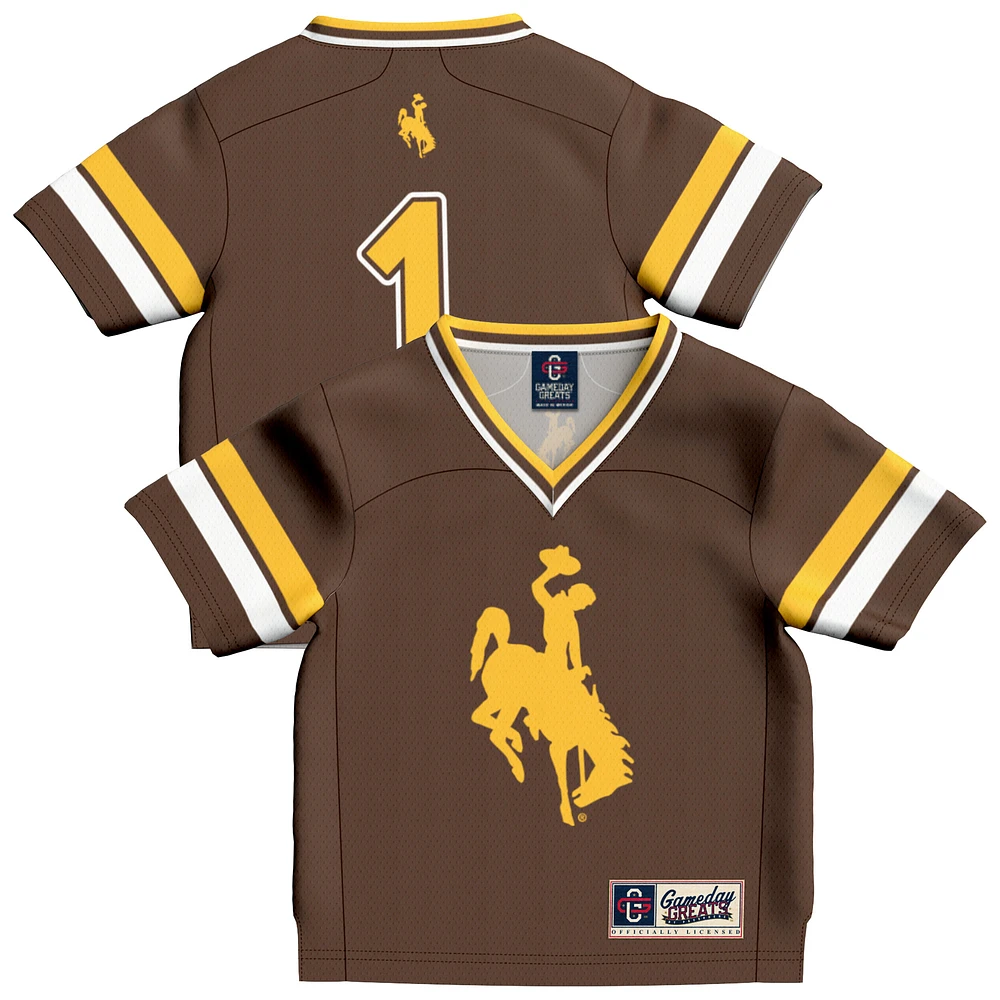 Infant GameDay Greats #1 Brown Wyoming Cowboys Lightweight Collegiate Football Fashion Jersey