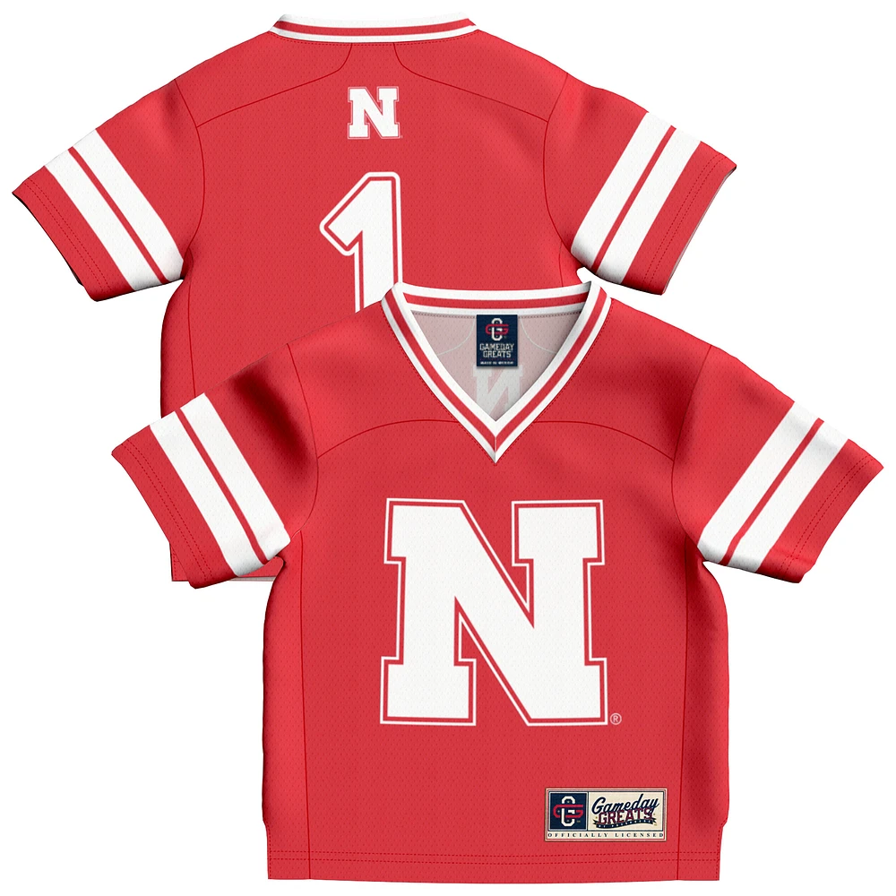 Infant GameDay Greats #1 Scarlet Nebraska Huskers Lightweight Collegiate Football Fashion Jersey