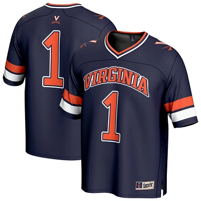 Unisex GameDay Greats #1 Navy Virginia Cavaliers Lightweight Collegiate Football Fashion Jersey