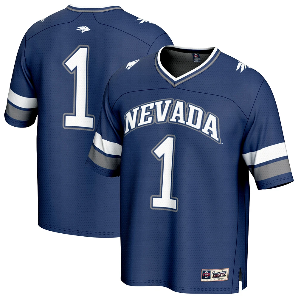 Unisex GameDay Greats #1 Navy Nevada Wolf Pack Lightweight Collegiate Football Fashion Jersey